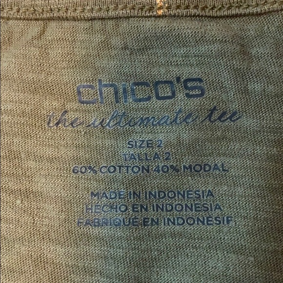 Chico’s Olive/Gold Tee - Picture 4 of 5